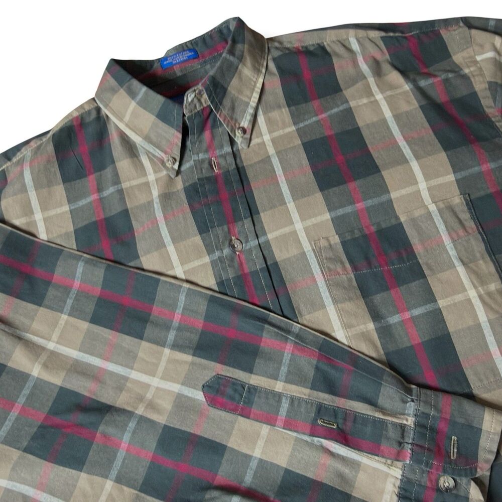 Pendleton Plaid Western Shirt Mens L Brown Long Sleeve Button Up Cotton Western